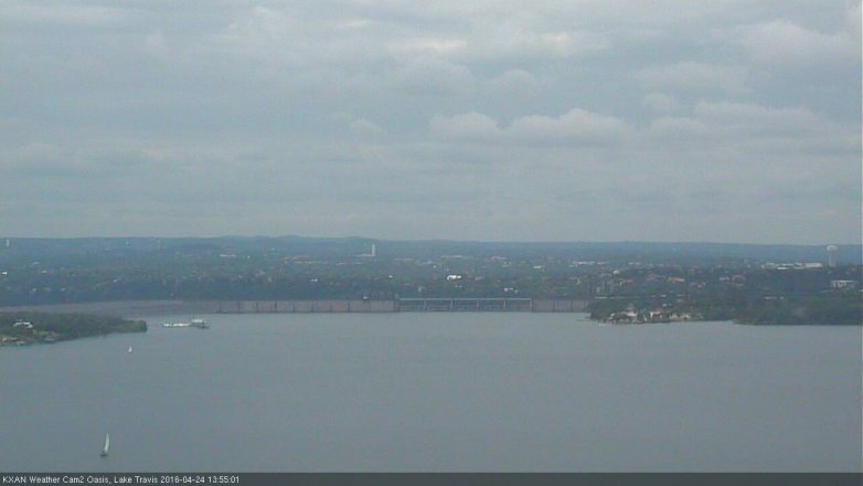 Lake Travis webcam, April 24, 2016 1:10 PM CT