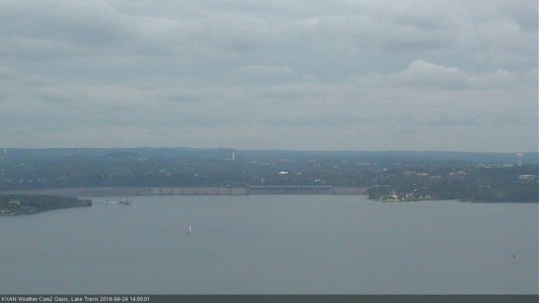 Lake Travis webcam, April 24, 2016 1:30 PM CT
