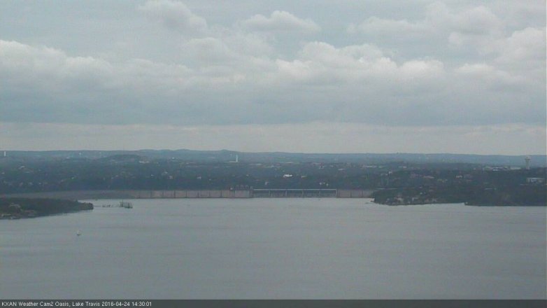 Lake Travis webcam, April 24, 2016 1:45 PM CT