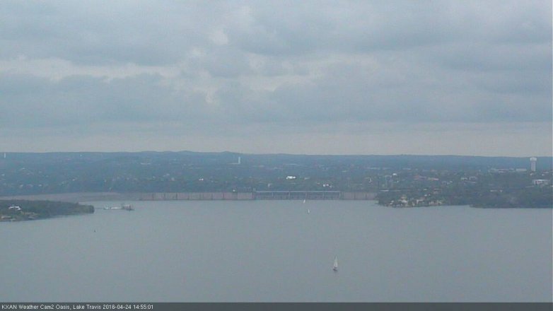 Lake Travis webcam, April 24, 2016 2:10 PM CT