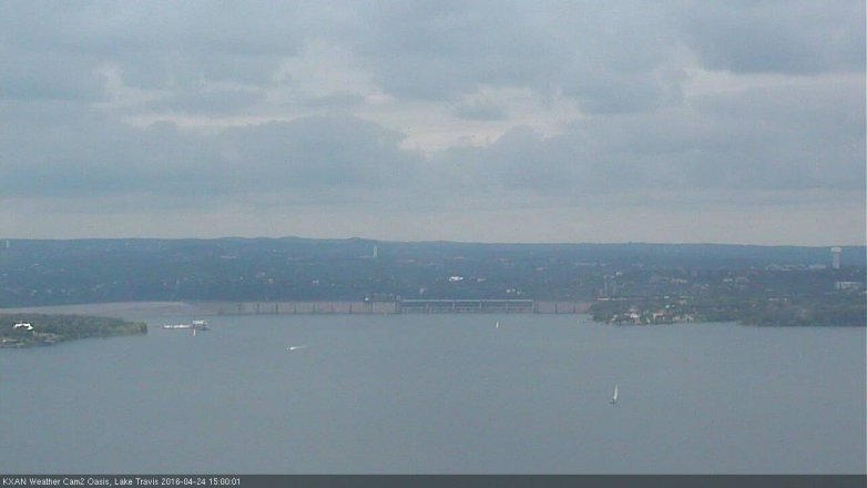 Lake Travis webcam, April 24, 2016 2:15 PM CT