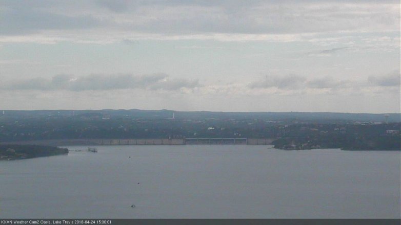 Lake Travis webcam, April 24, 2016 2:40 PM CT