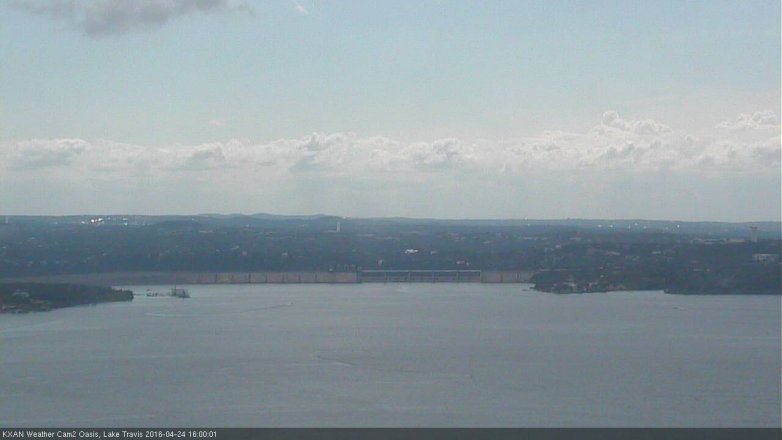 Lake Travis webcam, April 24, 2016 3:30 PM CT