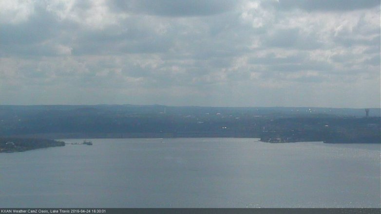Lake Travis webcam, April 24, 2016 3:45 PM CT