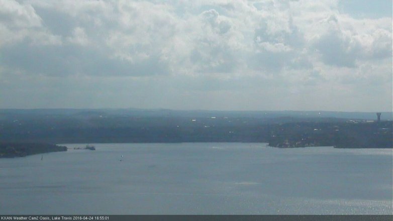 Lake Travis webcam, April 24, 2016 4:05 PM CT