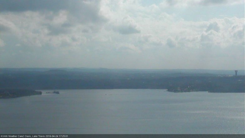 Lake Travis webcam, April 24, 2016 5:00 PM CT