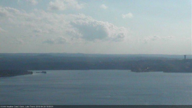 Lake Travis webcam, April 24, 2016 5:05 PM CT