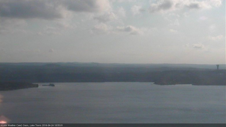 Lake Travis webcam, April 24, 2016 6:10 PM CT