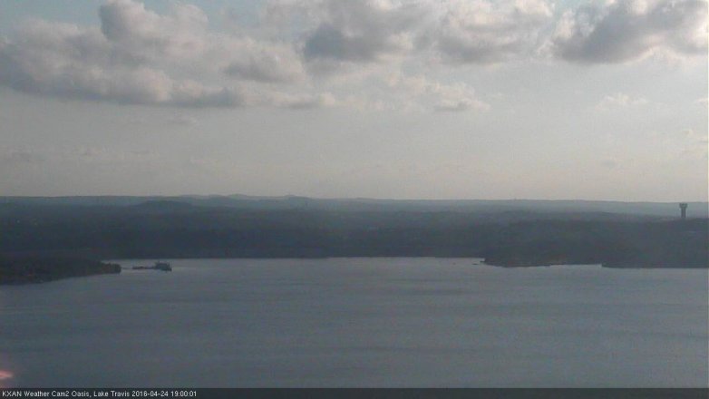 Lake Travis webcam, April 24, 2016 6:20 PM CT