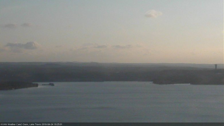 Lake Travis webcam, April 24, 2016 6:50 PM CT