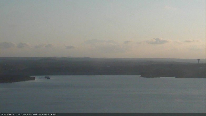 Lake Travis webcam, April 24, 2016 6:55 PM CT