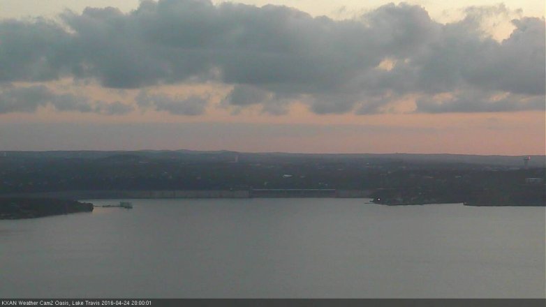 Lake Travis webcam, April 24, 2016 7:20 PM CT