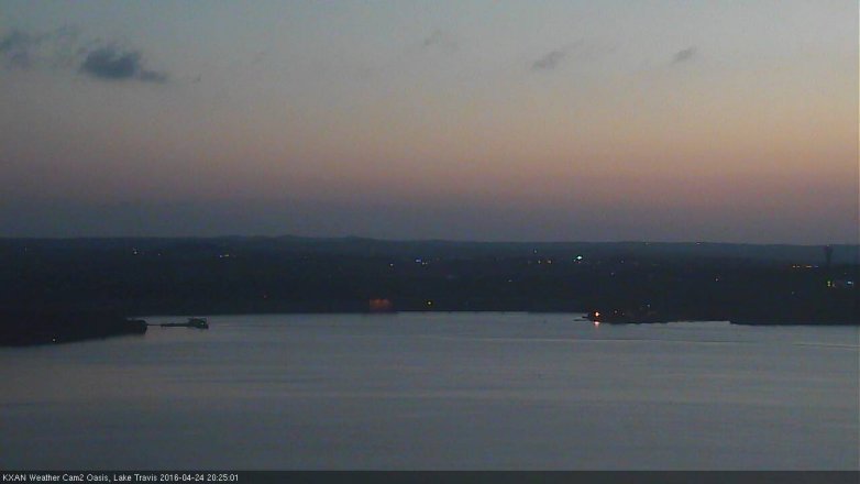 Lake Travis webcam, April 24, 2016 7:40 PM CT