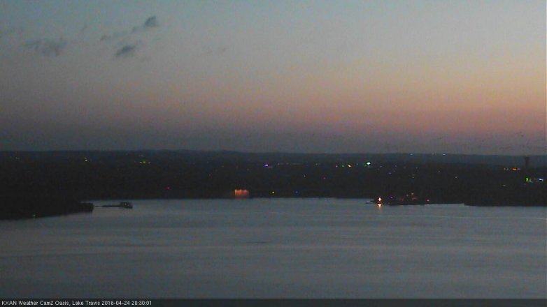 Lake Travis webcam, April 24, 2016 7:45 PM CT