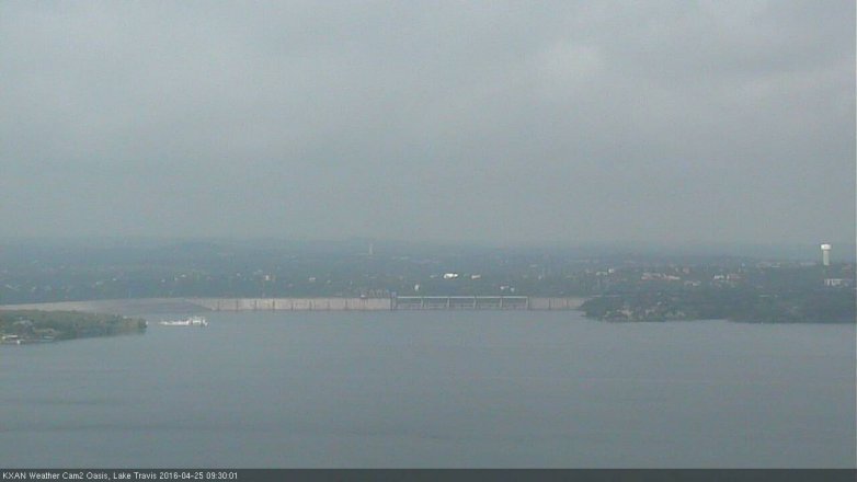 Lake Travis webcam, April 25, 2016 9:00 AM CT