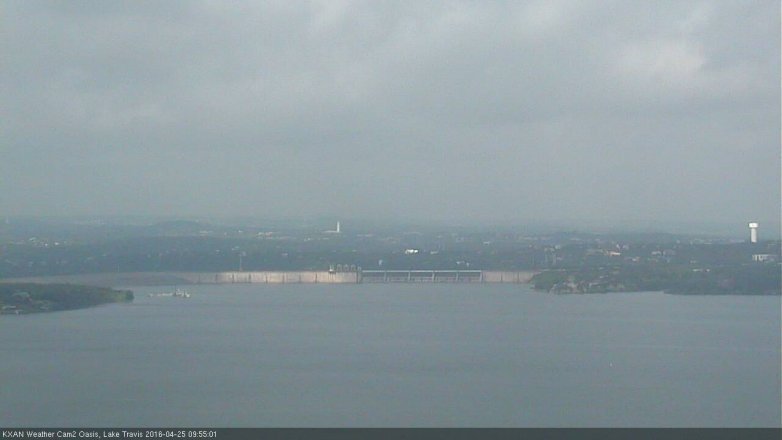 Lake Travis webcam, April 25, 2016 9:10 AM CT