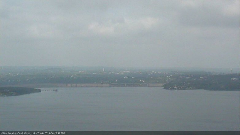 Lake Travis webcam, April 25, 2016 10:00 AM CT