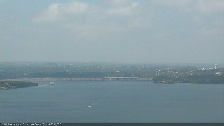 Lake Travis webcam, April 25, 2016 11:20 AM CT