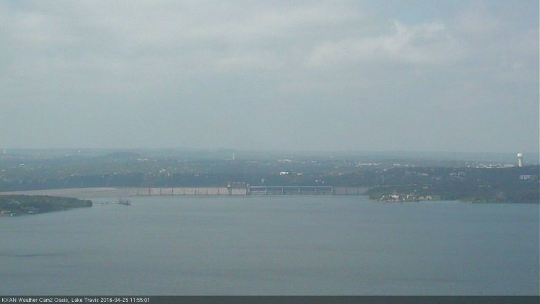 Lake Travis webcam, April 25, 2016 11:30 AM CT