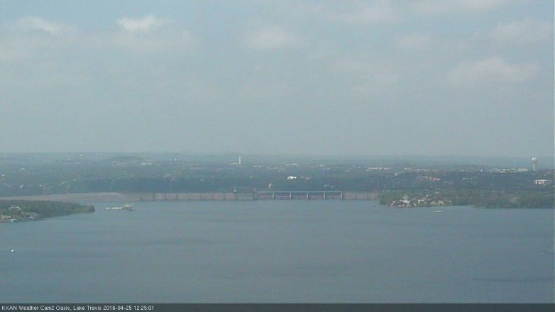 Lake Travis webcam, April 25, 2016 12:00 PM CT
