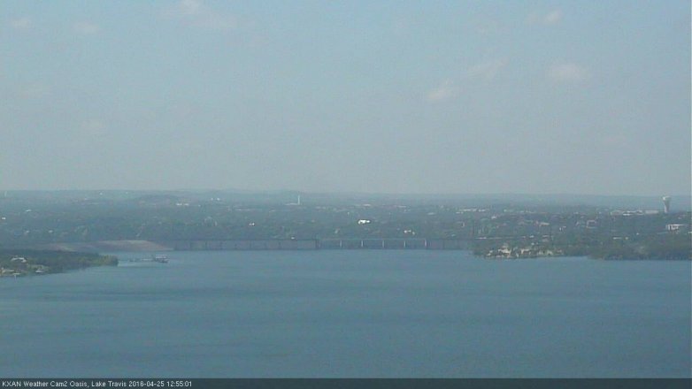 Lake Travis webcam, April 25, 2016 12:15 PM CT