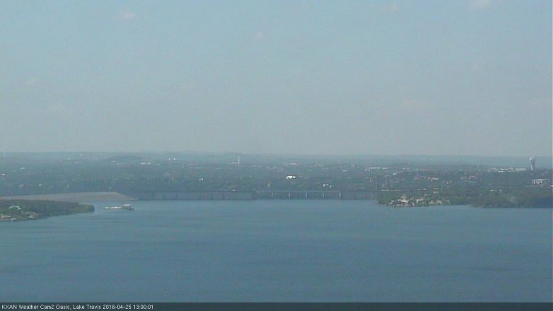 Lake Travis webcam, April 25, 2016 12:30 PM CT