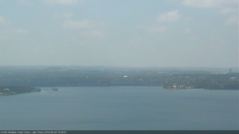 Lake Travis webcam, April 25, 2016 12:40 PM CT