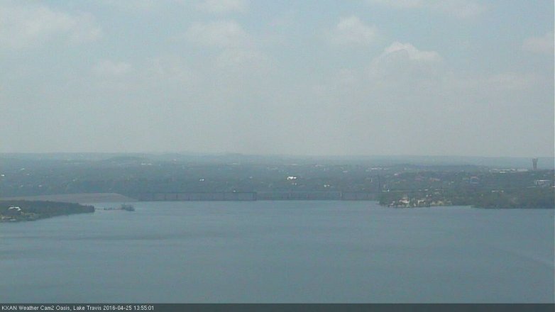 Lake Travis webcam, April 25, 2016 1:10 PM CT