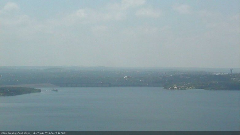 Lake Travis webcam, April 25, 2016 1:15 PM CT