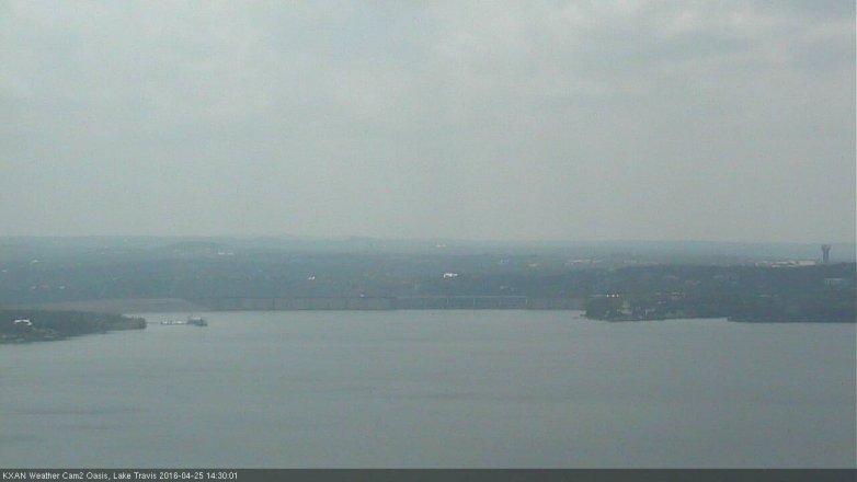 Lake Travis webcam, April 25, 2016 1:55 PM CT