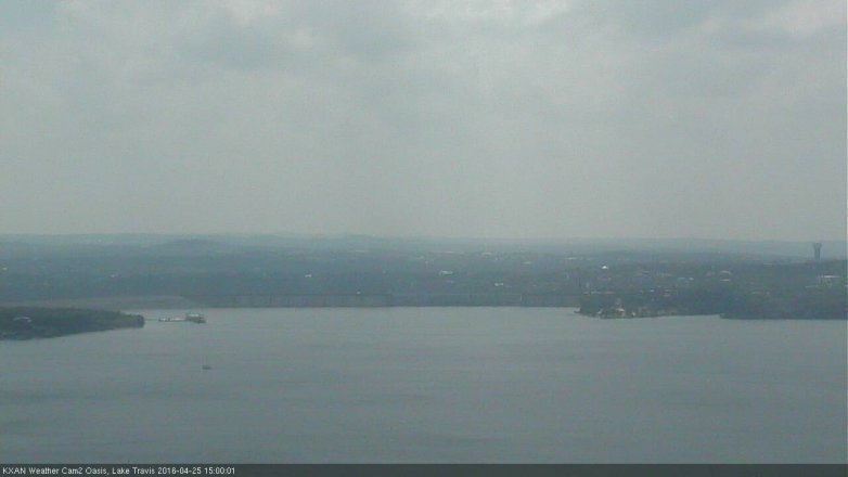Lake Travis webcam, April 25, 2016 2:10 PM CT
