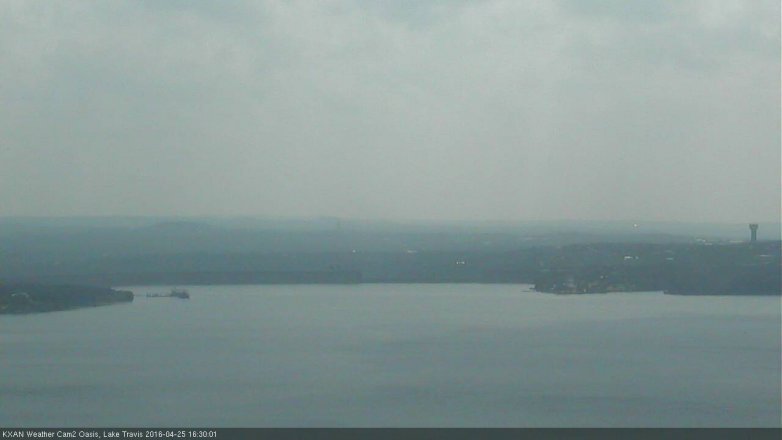 Lake Travis webcam, April 25, 2016 3:40 PM CT