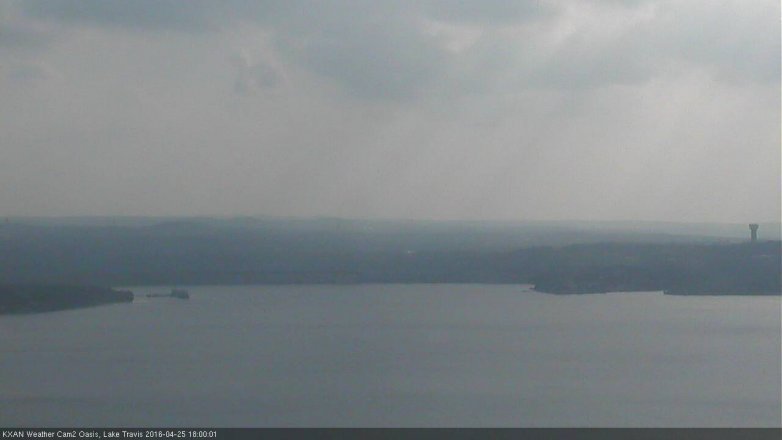 Lake Travis webcam, April 25, 2016 5:20 PM CT