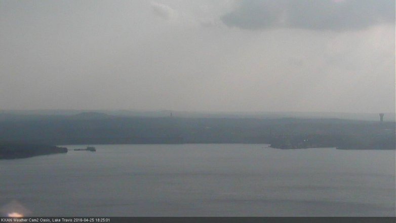 Lake Travis webcam, April 25, 2016 5:45 PM CT
