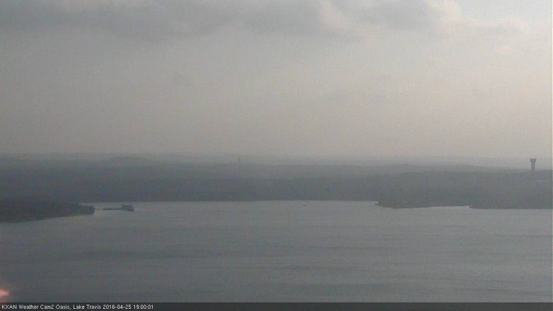 Lake Travis webcam, April 25, 2016 6:10 PM CT