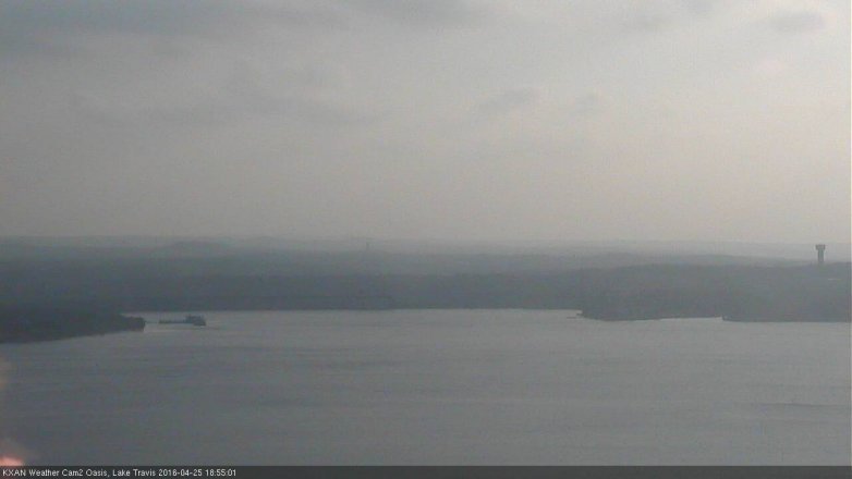 Lake Travis webcam, April 25, 2016 6:30 PM CT