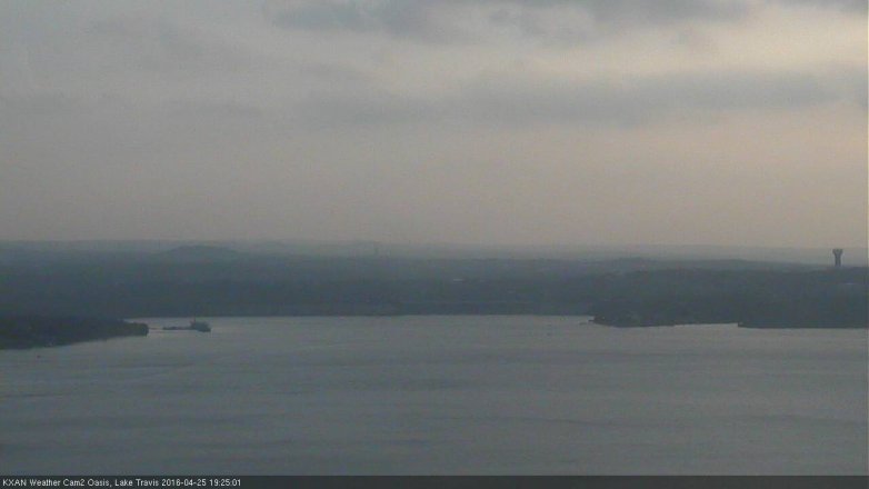 Lake Travis webcam, April 25, 2016 6:35 PM CT