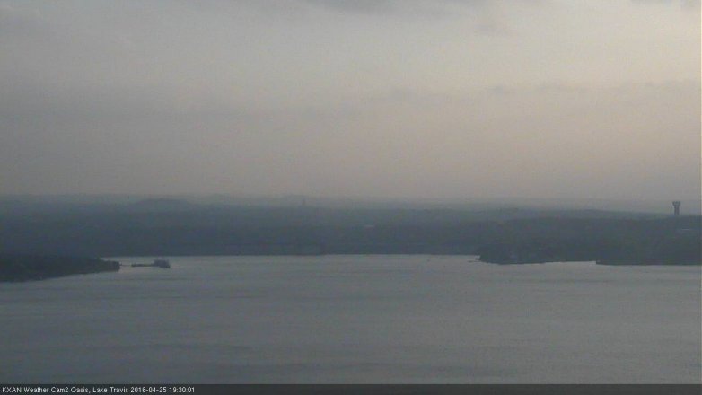 Lake Travis webcam, April 25, 2016 6:45 PM CT