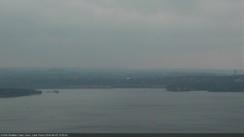 Lake Travis webcam, April 25, 2016 7:25 PM CT
