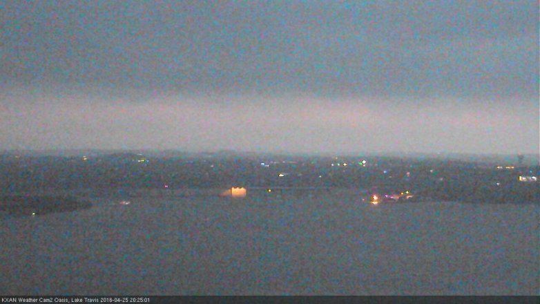 Lake Travis webcam, April 25, 2016 7:45 PM CT