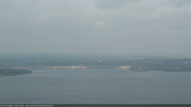Lake Travis webcam, April 26, 2016 9:00 AM CT