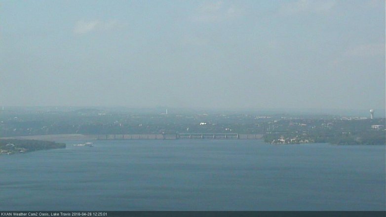 Lake Travis webcam, April 26, 2016 12:00 PM CT