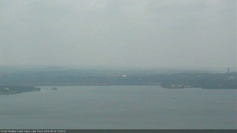 Lake Travis webcam, April 26, 2016 1:20 PM CT