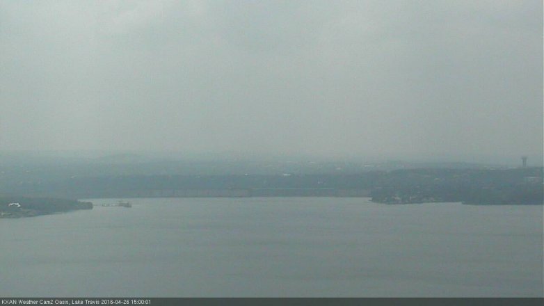 Lake Travis webcam, April 26, 2016 2:20 PM CT