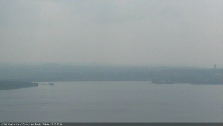 Lake Travis webcam, April 26, 2016 3:10 PM CT