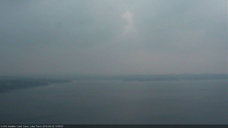 Lake Travis webcam, April 26, 2016 7:15 PM CT