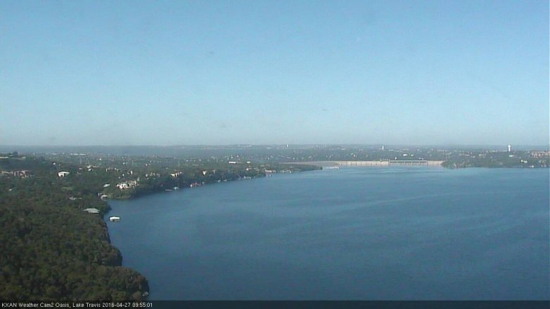 Lake Travis webcam, April 27, 2016 9:05 AM CT