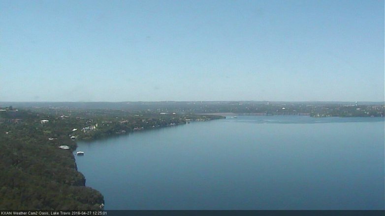 Lake Travis webcam, April 27, 2016 11:50 AM CT