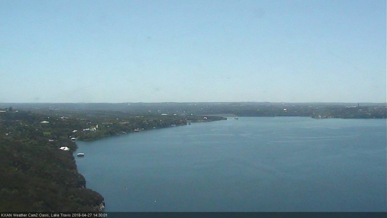 Lake Travis webcam, April 27, 2016 1:45 PM CT
