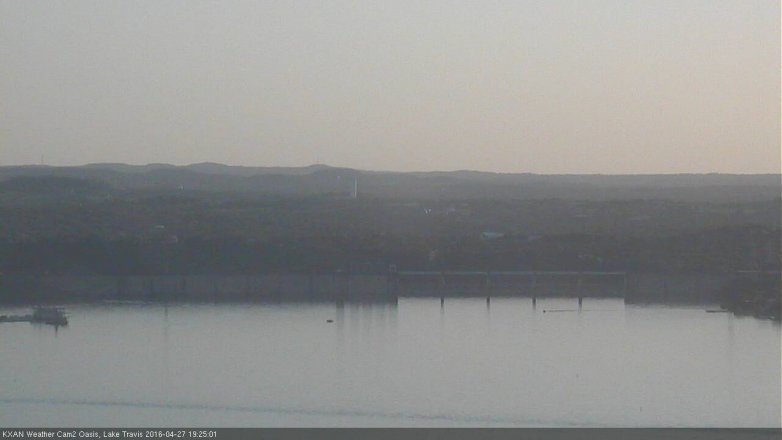 Lake Travis webcam, April 27, 2016 6:55 PM CT